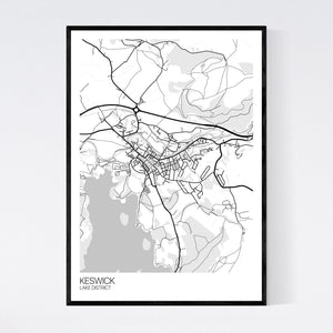 Keswick Town Map Print