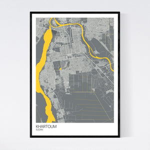 Khartoum City Map Print