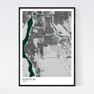 Khartoum City Map Print