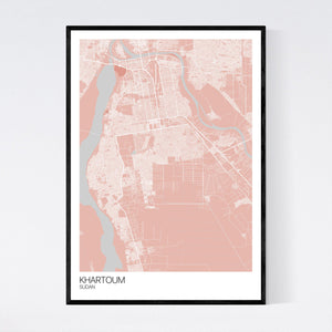 Khartoum City Map Print