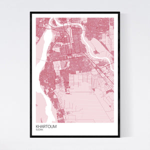 Khartoum City Map Print