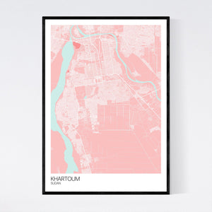 Khartoum City Map Print