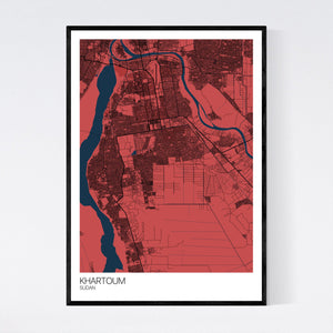 Khartoum City Map Print