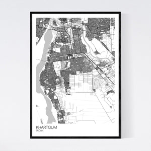 Khartoum City Map Print