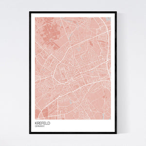 Krefeld City Map Print