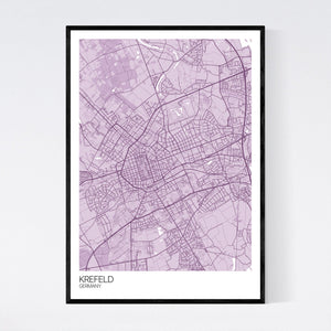 Krefeld City Map Print