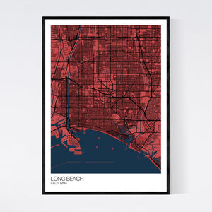 Long Beach City Map Print