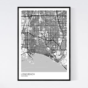Long Beach City Map Print