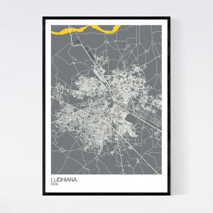 Ludhiana City Map Print