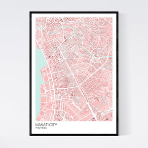 Makati City City Map Print