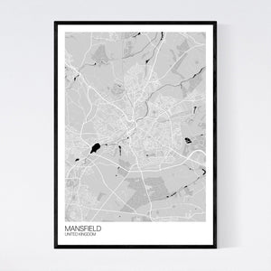 Mansfield City Map Print