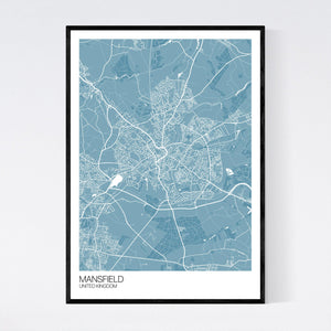 Mansfield City Map Print