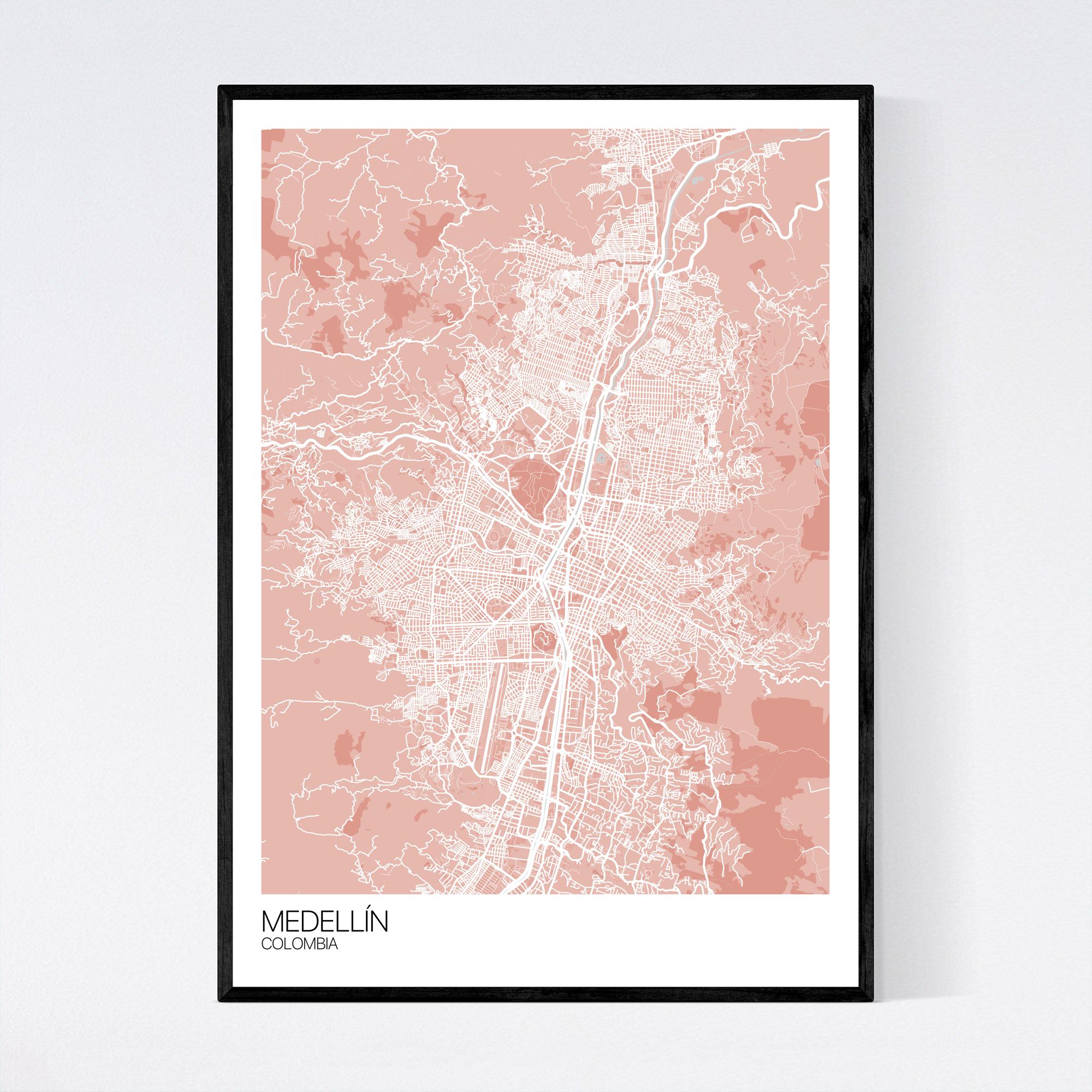 Medellín Map Art Print - Free International Shipping! - Mapply.co