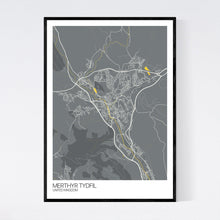 Load image into Gallery viewer, Merthyr Tydfil City Map Print