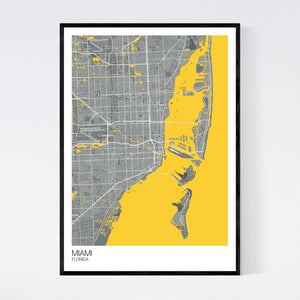 Miami City Map Print