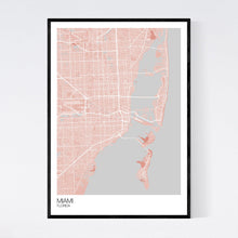 Load image into Gallery viewer, Miami City Map Print