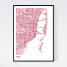 Load image into Gallery viewer, Miami City Map Print