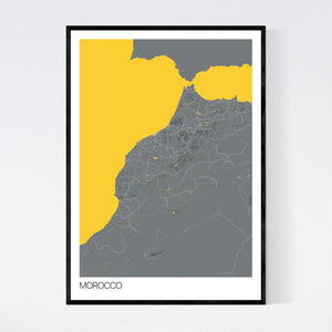 Morocco Country Map Print
