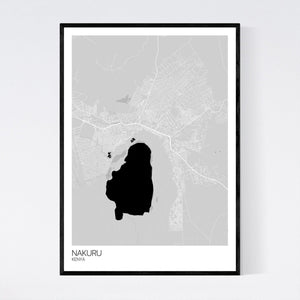 Nakuru City Map Print