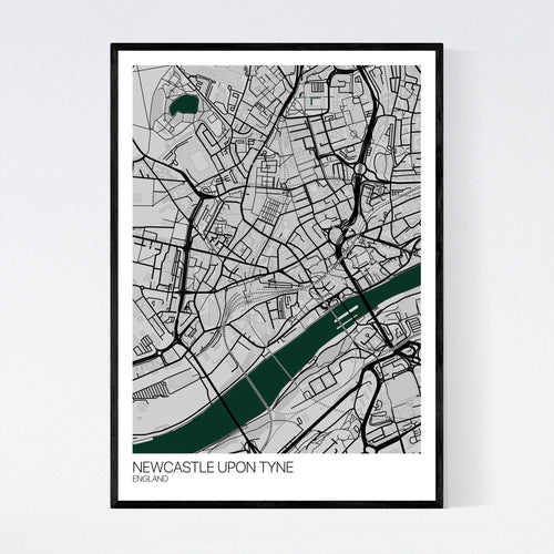 Map of Newcastle City Centre, England