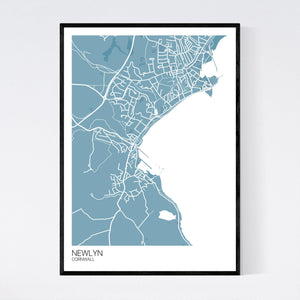 Newlyn City Map Print