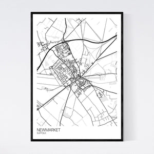 Newmarket Town Map Print