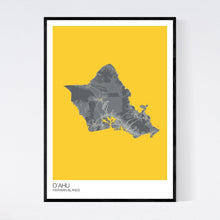 Load image into Gallery viewer, Oʻahu Island Map Print