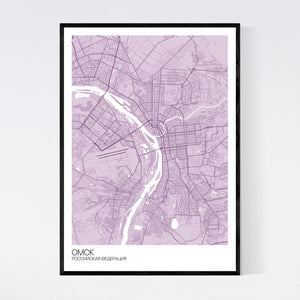 Omsk City Map Print