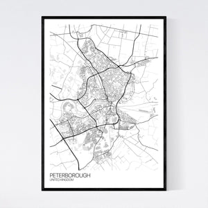 Peterborough City Map Print