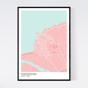 Portstewart Town Map Print