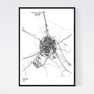 Qom City Map Print