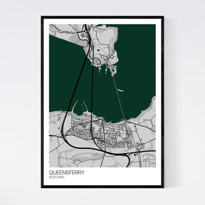 Queensferry Town Map Print