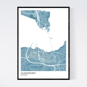 Queensferry Town Map Print