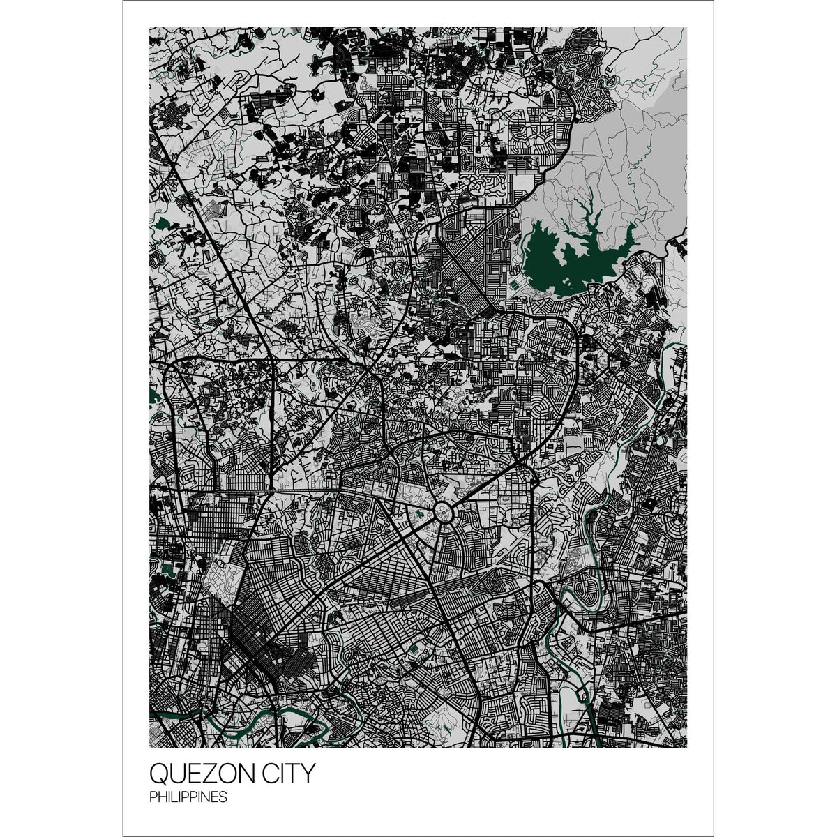 Quezon City Map Art Print - Free International Shipping! - Mapply.co