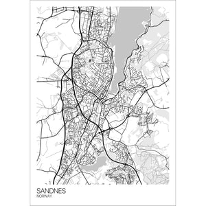 Map of Sandnes, Norway