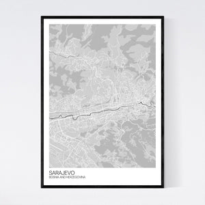 Sarajevo City Map Print