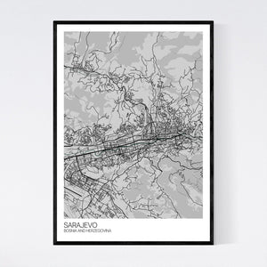 Sarajevo City Map Print