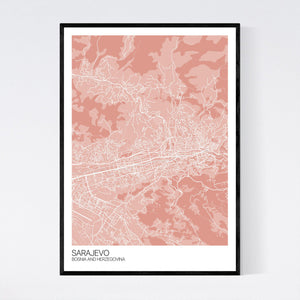 Sarajevo City Map Print