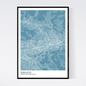 Sarajevo City Map Print