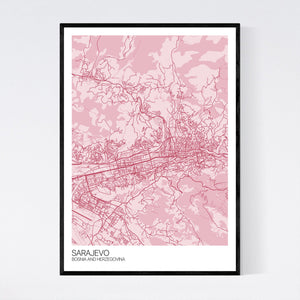 Sarajevo City Map Print