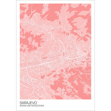 Load image into Gallery viewer, Map of Sarajevo, Bosnia and Herzegovina