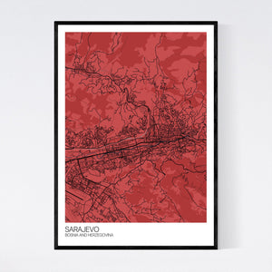 Sarajevo City Map Print