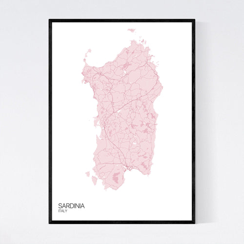 Map of Sardinia, Italy