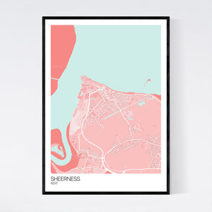 Sheerness Town Map Print