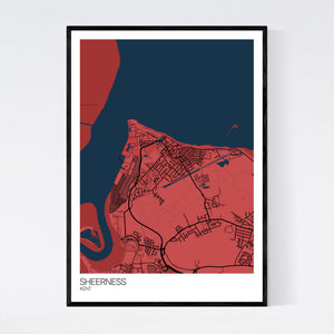 Sheerness Town Map Print