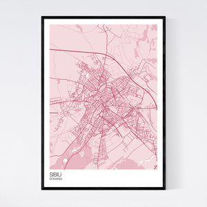 Sibiu Town Map Print