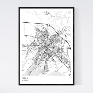 Sibiu Town Map Print