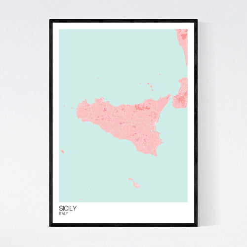 Map of Sicily, Italy