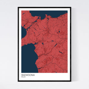 Snowdonia Region Map Print