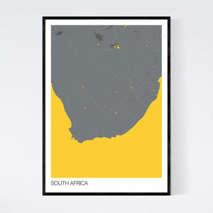 South Africa Country Map Print